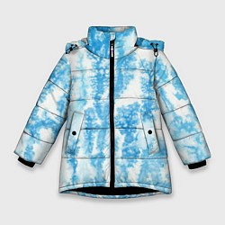 Куртка зимняя для девочки Морозный узор акварель, цвет: 3D-черный