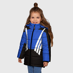 Куртка зимняя для девочки Олимпийка 90х - полоски, цвет: 3D-черный — фото 2