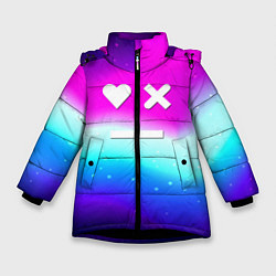 Зимняя куртка для девочки Love death robots neon gradient serial