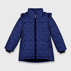 Куртка зимняя для девочки Ажурный синий, цвет: 3D-черный