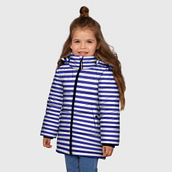 Куртка зимняя для девочки Тельняшка моряка, цвет: 3D-черный — фото 2