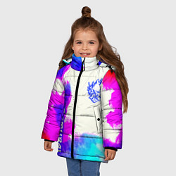 Куртка зимняя для девочки Samurai neon colors, цвет: 3D-светло-серый — фото 2