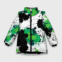Куртка зимняя для девочки Яркие брызги красок, цвет: 3D-черный