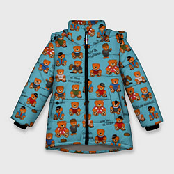 Куртка зимняя для девочки Мишки и цитаты из сериала слово пацана, цвет: 3D-светло-серый