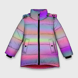 Зимняя куртка для девочки Голографические неоновые полосы