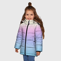 Куртка зимняя для девочки Светлый голографический градиент, цвет: 3D-черный — фото 2