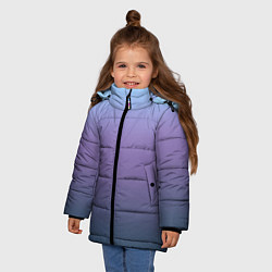 Куртка зимняя для девочки Градиент голубой фиолетовый синий, цвет: 3D-светло-серый — фото 2