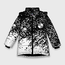 Куртка зимняя для девочки BMW краски текстура, цвет: 3D-черный
