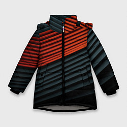 Куртка зимняя для девочки Рифленая абстракция, цвет: 3D-светло-серый