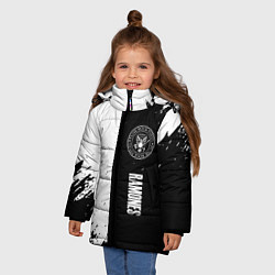 Куртка зимняя для девочки Ramones краски абстракция, цвет: 3D-черный — фото 2