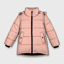 Куртка зимняя для девочки Персиковый узоры, цвет: 3D-черный