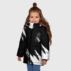 Куртка зимняя для девочки Real madrid белые краски текстура, цвет: 3D-красный — фото 2