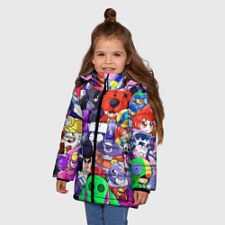 Куртка зимняя для девочки Brawl Stars game color, цвет: 3D-черный — фото 2