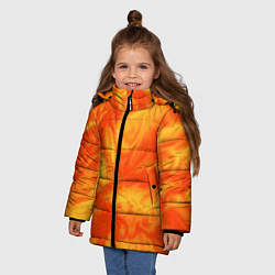 Куртка зимняя для девочки Солнечный огонь абстракция, цвет: 3D-черный — фото 2