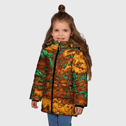 Куртка зимняя для девочки Неон и медь, цвет: 3D-черный — фото 2