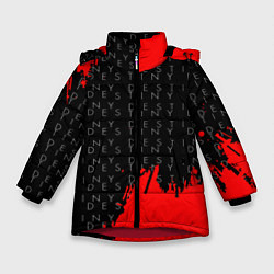 Куртка зимняя для девочки Дестини паттерн шутер краски, цвет: 3D-красный