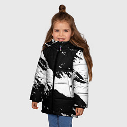Куртка зимняя для девочки Чёрнобелые краски, цвет: 3D-светло-серый — фото 2