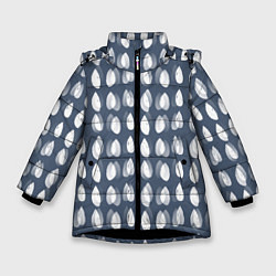 Куртка зимняя для девочки Падающие капли воды, цвет: 3D-черный