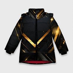 Зимняя куртка для девочки Gold luxury black abstract