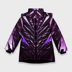 Зимняя куртка для девочки Фиолетовые кристаллы и камень