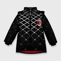Куртка зимняя для девочки Милан футбольный клуб, цвет: 3D-красный