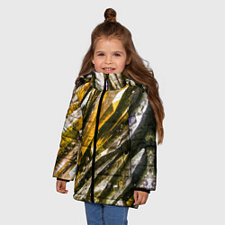 Куртка зимняя для девочки Драгоценные кристаллы жёлтые, цвет: 3D-черный — фото 2