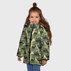 Куртка зимняя для девочки Олени - камуфляж, цвет: 3D-красный — фото 2