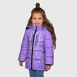 Куртка зимняя для девочки BTS - ARMY Цветочный принт, цвет: 3D-черный — фото 2