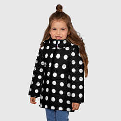 Куртка зимняя для девочки Белый горошек, цвет: 3D-черный — фото 2