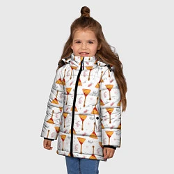 Куртка зимняя для девочки Узор из музыкальных инструментов балалаек, цвет: 3D-светло-серый — фото 2