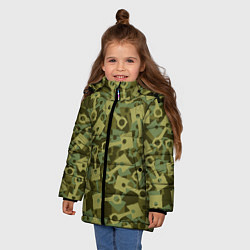 Куртка зимняя для девочки Поршни двигателя - камуфляж, цвет: 3D-светло-серый — фото 2