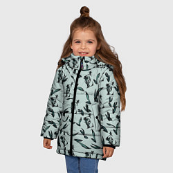 Куртка зимняя для девочки Листья и буква Е, цвет: 3D-красный — фото 2