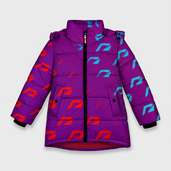 Зимняя куртка для девочки НФС лого градиент текстура
