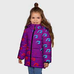 Куртка зимняя для девочки НФС лого градиент текстура, цвет: 3D-красный — фото 2