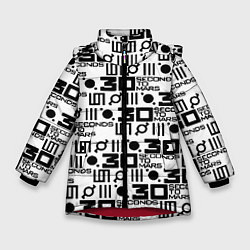 Куртка зимняя для девочки Thirty Seconds to Mars pattern rock, цвет: 3D-красный