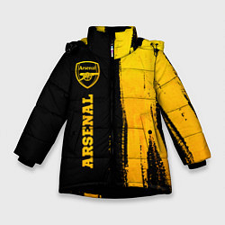 Куртка зимняя для девочки Arsenal - gold gradient по-вертикали, цвет: 3D-черный