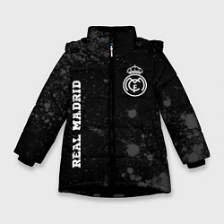 Куртка зимняя для девочки Real Madrid sport на темном фоне вертикально, цвет: 3D-черный