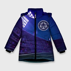 Куртка зимняя для девочки Leicester City ночное поле, цвет: 3D-черный