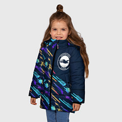 Куртка зимняя для девочки Brighton градиентные мячи, цвет: 3D-черный — фото 2