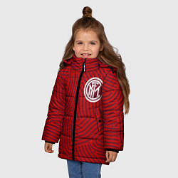 Куртка зимняя для девочки Inter отпечатки, цвет: 3D-красный — фото 2