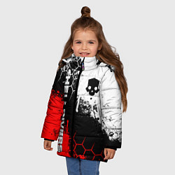 Куртка зимняя для девочки Helldivers 2: Skull Logo, цвет: 3D-черный — фото 2