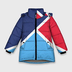 Куртка зимняя для девочки Расцветка из 90, цвет: 3D-светло-серый