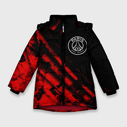 Куртка зимняя для девочки PSG sport grunge, цвет: 3D-красный