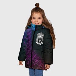 Куртка зимняя для девочки Liverpool футбольная сетка, цвет: 3D-черный — фото 2