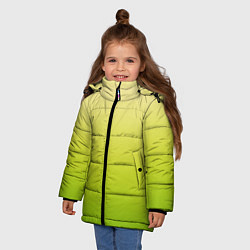 Куртка зимняя для девочки Градиент лимонный жёлто-салатовый, цвет: 3D-черный — фото 2