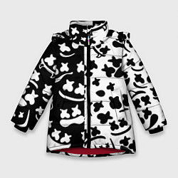 Куртка зимняя для девочки Marshmello music pattern, цвет: 3D-красный