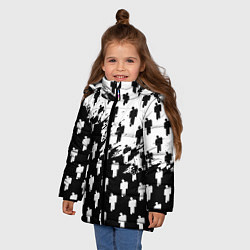 Куртка зимняя для девочки Billie Eilish pattern black, цвет: 3D-светло-серый — фото 2