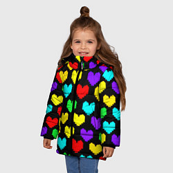 Куртка зимняя для девочки Undertale heart pattern, цвет: 3D-черный — фото 2