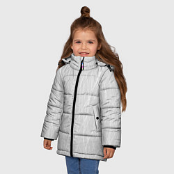 Куртка зимняя для девочки Светлый серый волнистые линии, цвет: 3D-черный — фото 2