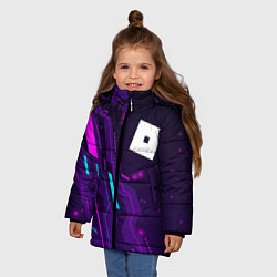 Куртка зимняя для девочки Roblox neon gaming, цвет: 3D-черный — фото 2